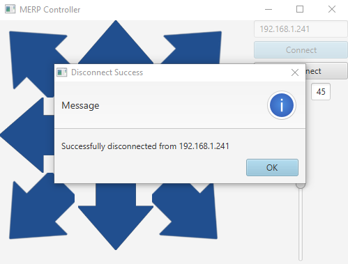 MERP Desktop Controller Successful Disconnect
