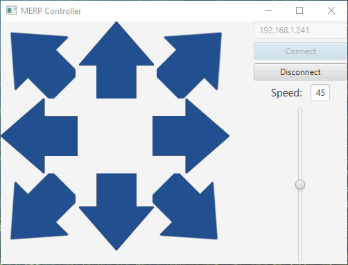 MERP Desktop Controller After Successful Connection